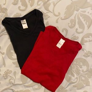 Bundle of Two Gildan Short Sleeve V-Neck Tops